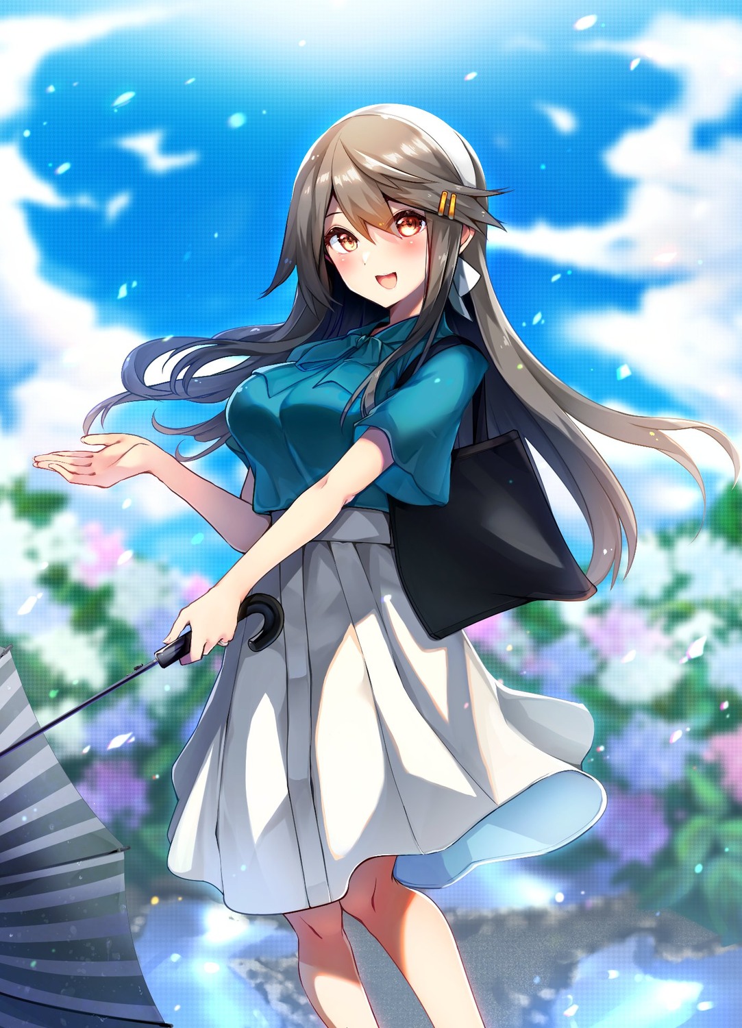 haruna_(kancolle), kantai_collection, tsukui_kachou, umbrella