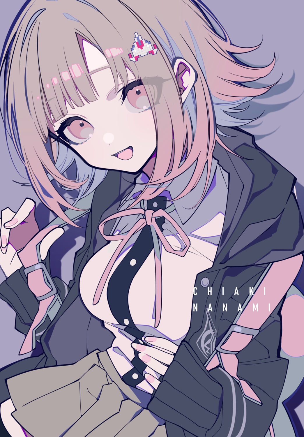 dangan-ronpa, dangan-ronpa_2, mochizuki_kei, nanami_chiaki, seifuku, thighhighs