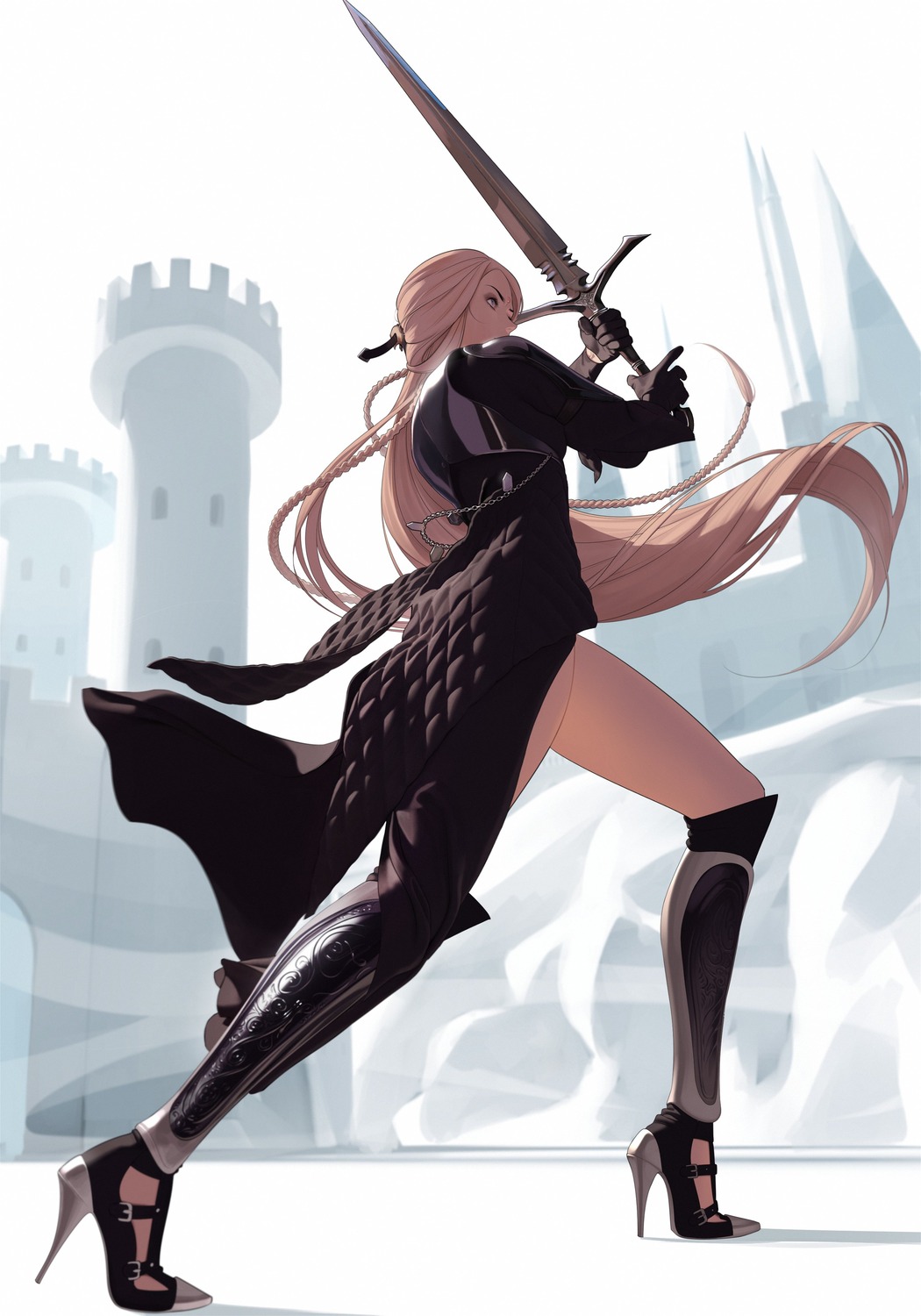 aconitea, armor, heels, sword
