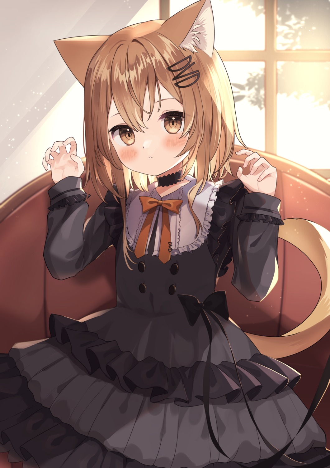 animal_ears, dress, dvd_(character), goma_(u_p), gothic_lolita, lolita_fashion, nekomimi, tail