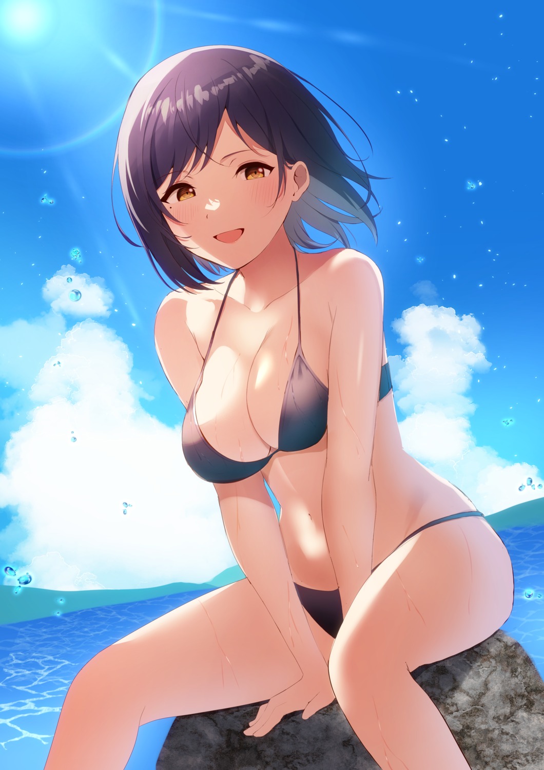 artist_revision, bikini, maimaiko, nijisanji, shizuka_rin, swimsuits, wet