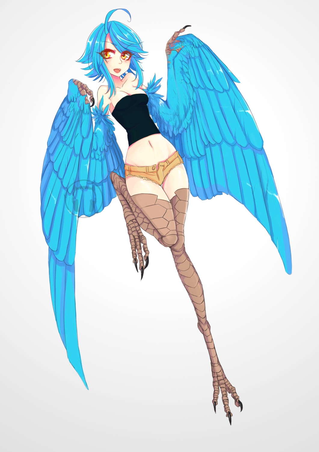 monster_girl, monster_musume_no_iru_nichijou, no_bra, papi, savamther, wings