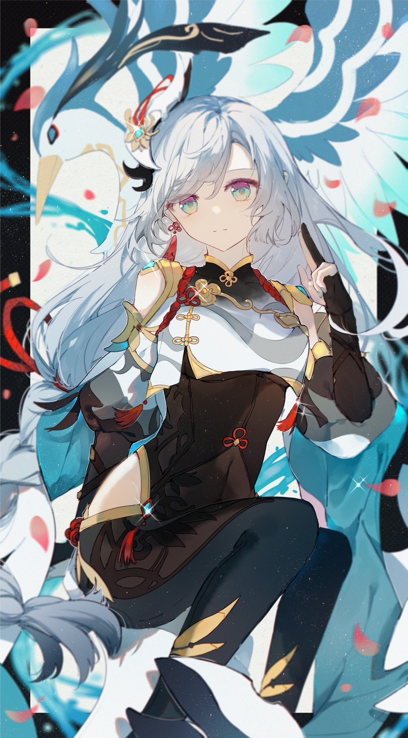 asian_clothes, bodysuit, genshin_impact, qianqianjie, shenhe