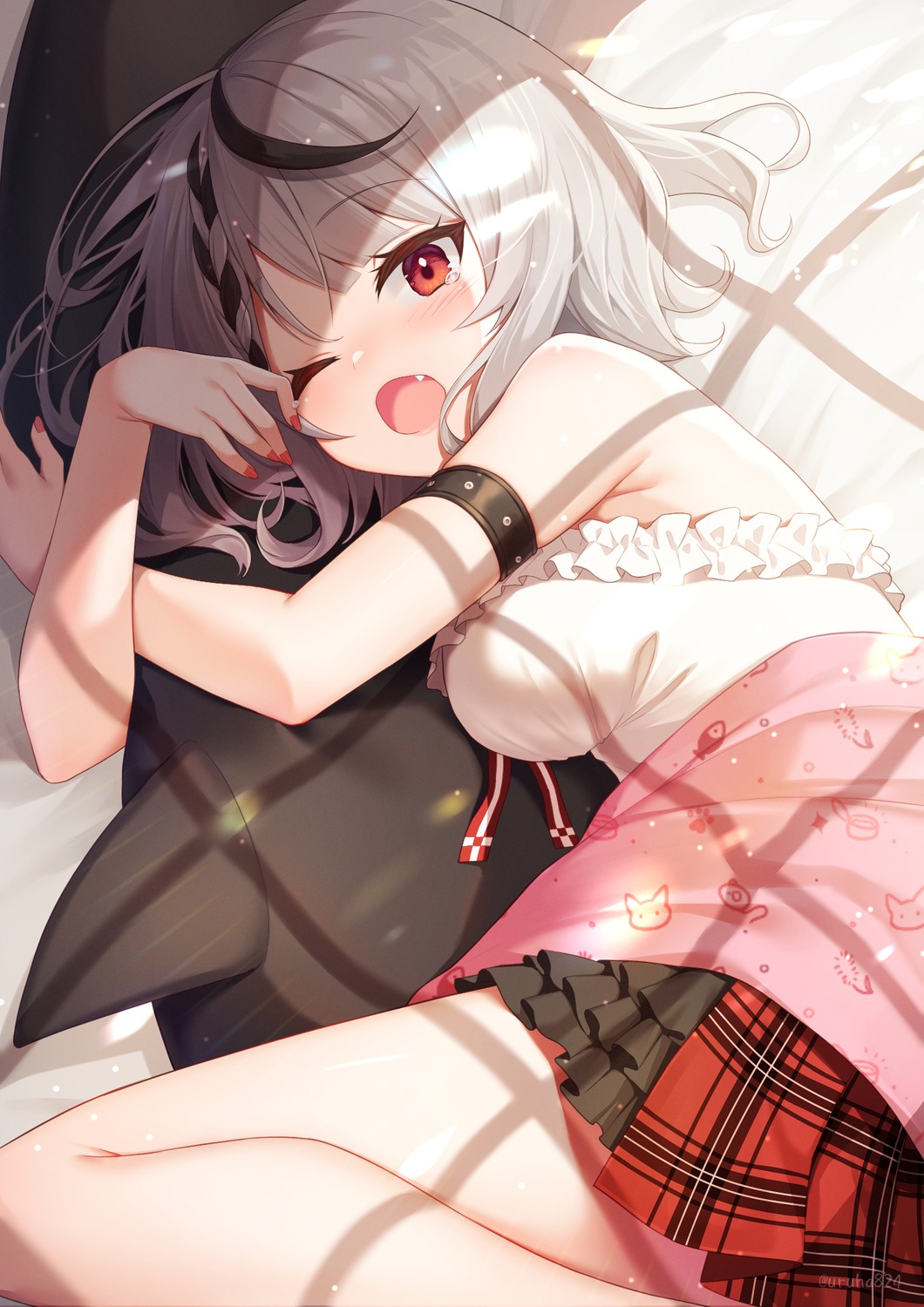 hololive, sakamata_chloe, skirt_lift, uruha_(yw1109)