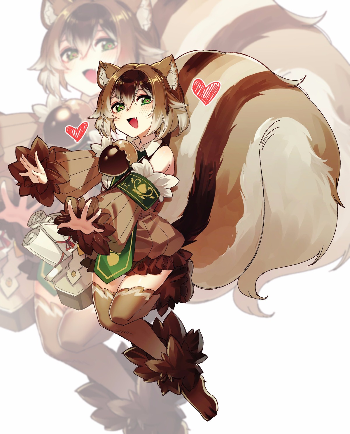 animal_ears, monster_girl_encyclopedia, ratatoskr_(monster_girl_encyclopedia), rnskkn, tail, thighhighs