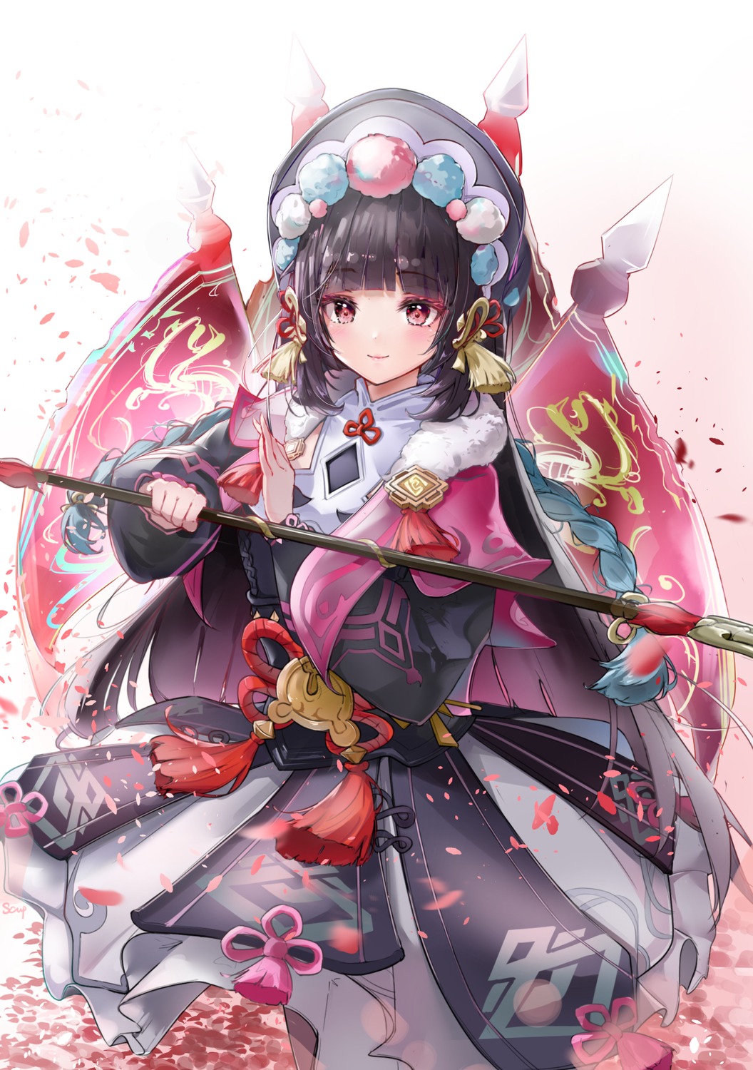 asian_clothes, genshin_impact, scup, weapon, yun_jin