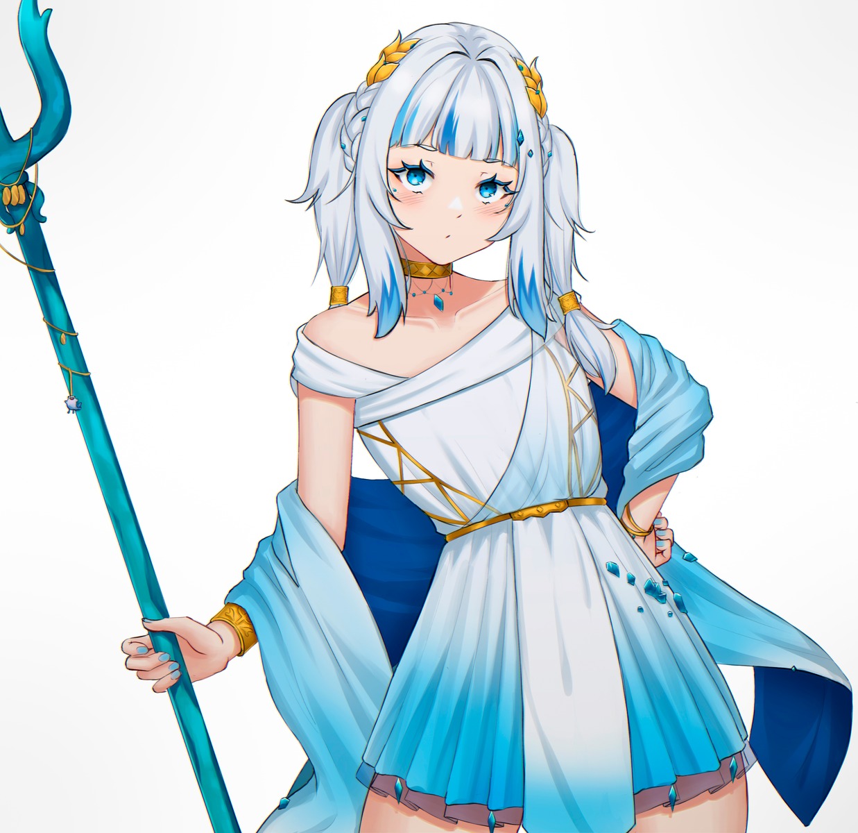 dress, gawr_gura, hololive, hololive_english, kershokart, weapon