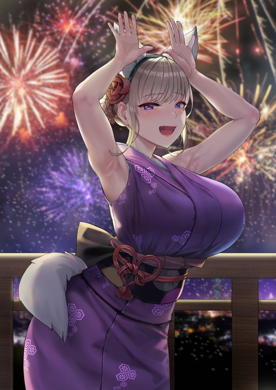 animal_ears, mute_(mute89539160), tail, yukata
