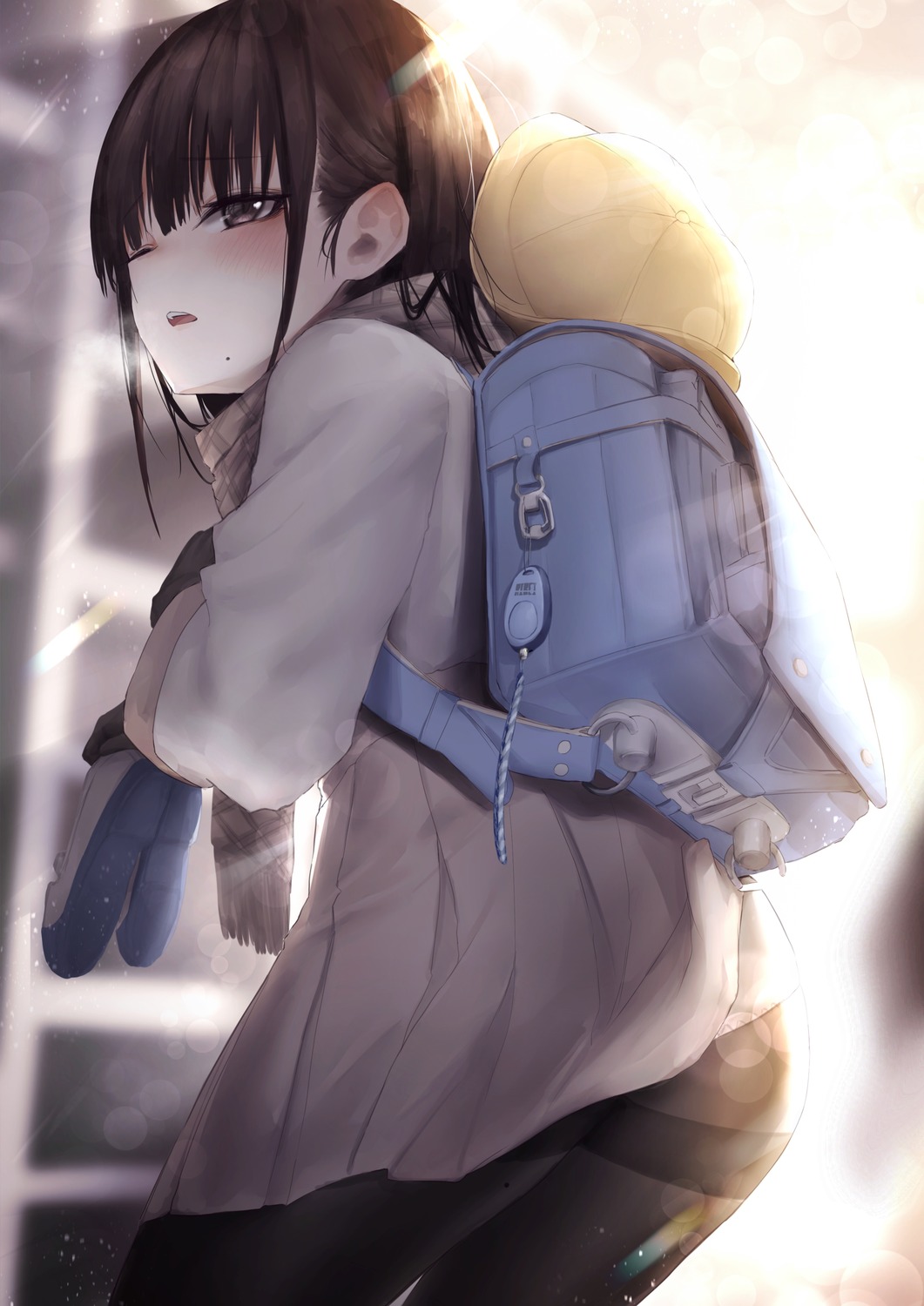 ass, hinamayo, pantyhose, seifuku, skirt_lift