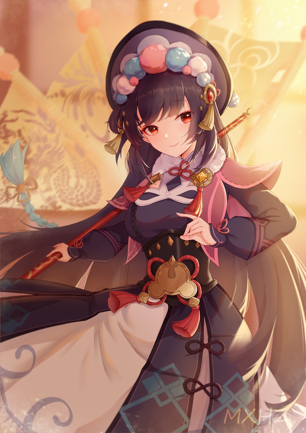 asian_clothes, genshin_impact, moe_shin_image_residue, weapon, yun_jin