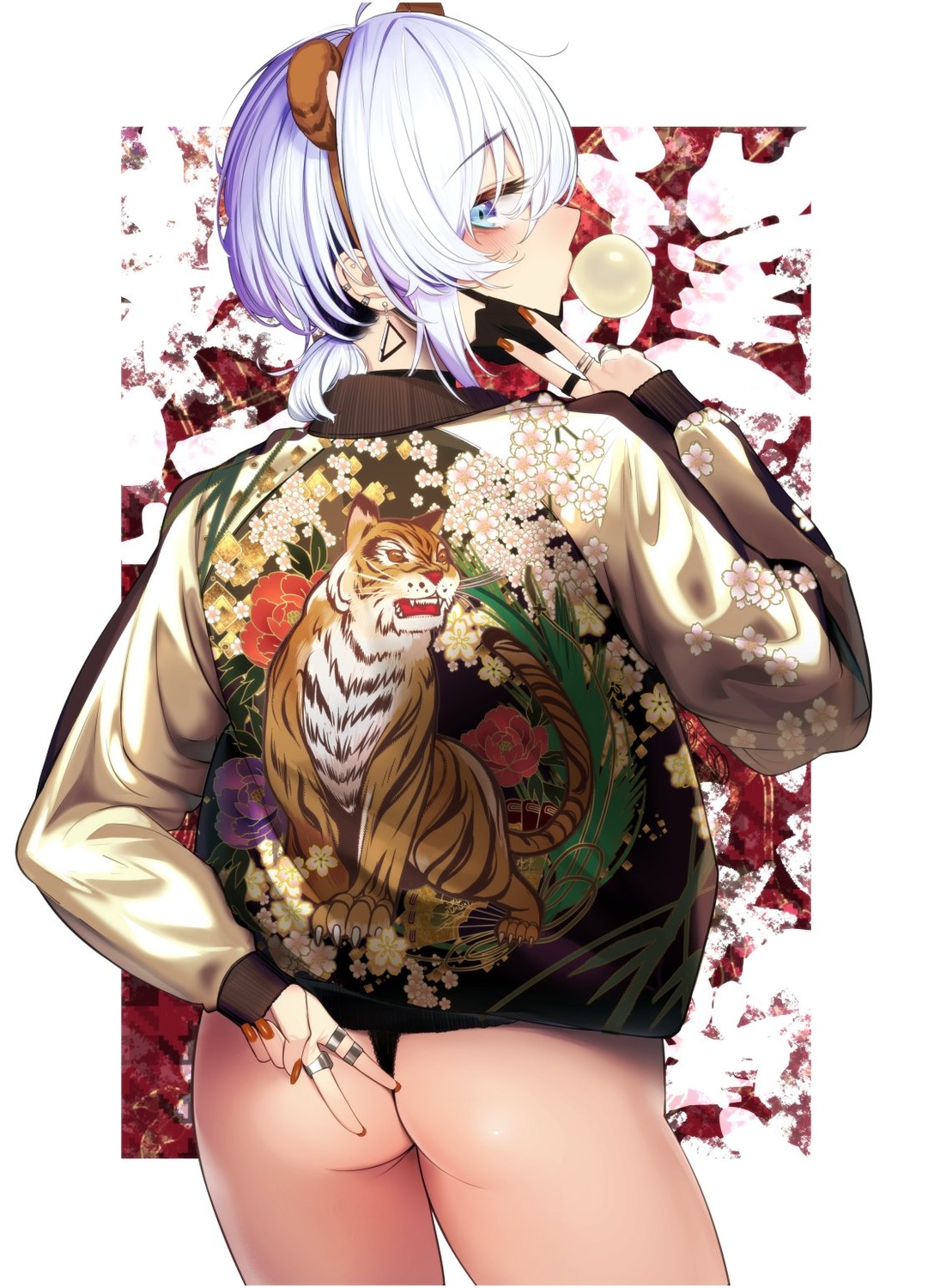 akagi_asahito, animal_ears, ass, pantsu, thong