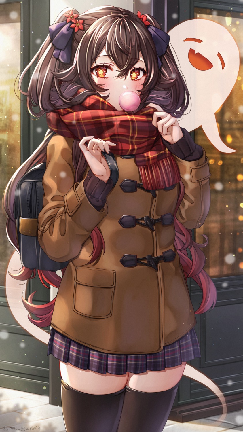 genshin_impact, hu_tao, seifuku, sweater, tamaso, thighhighs