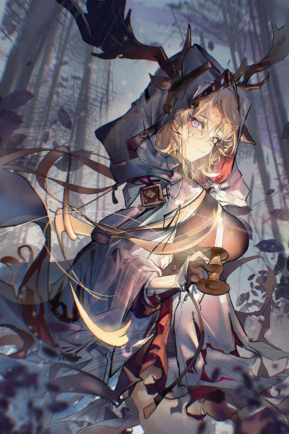 animal_ears, arknights, horns, nigoolas, vivienne_(arknights)