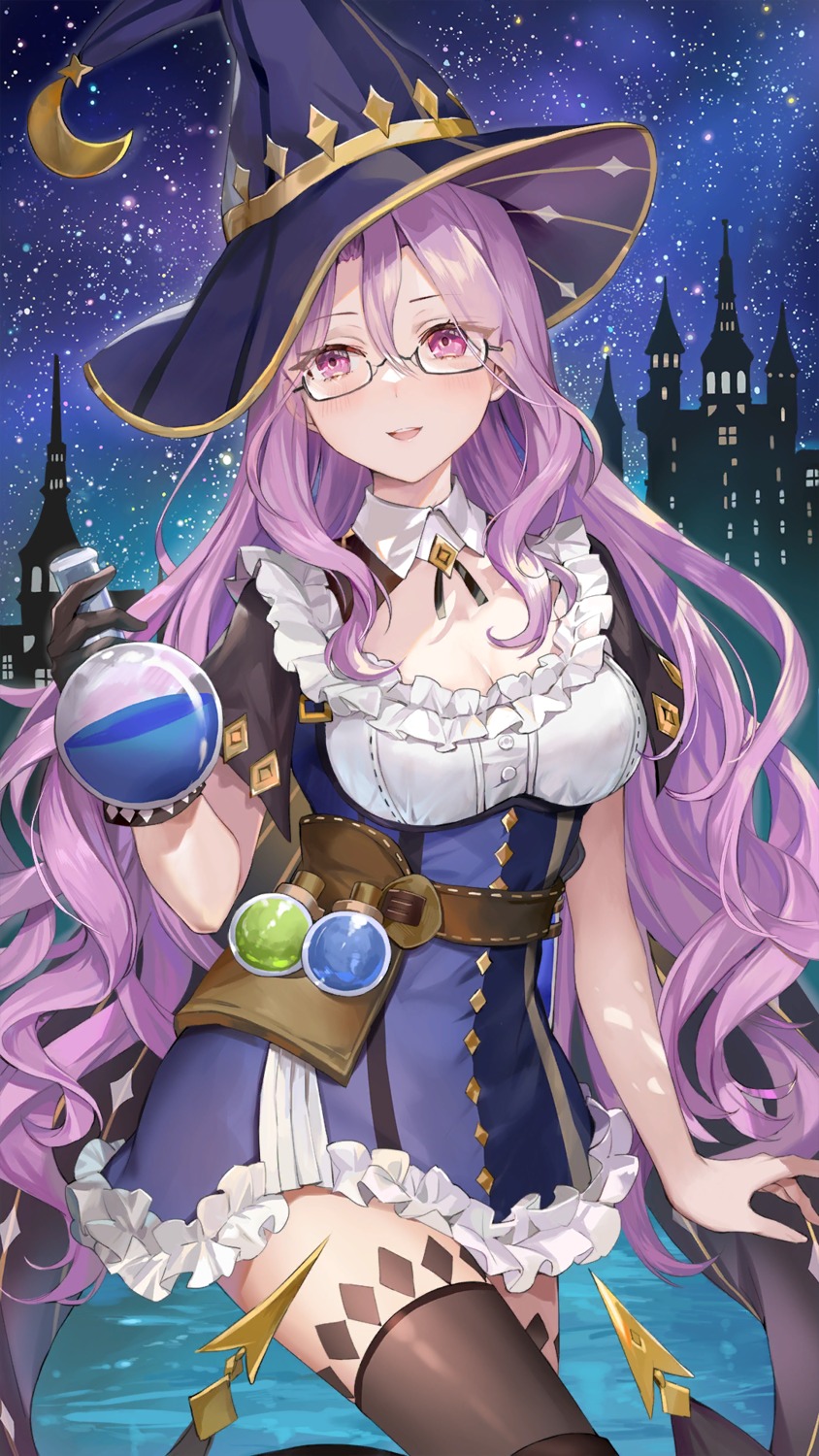 cleavage, girl_cafe_gun, girl_cafe_gun_ii, megane, nola_moon, tagme, thighhighs, witch