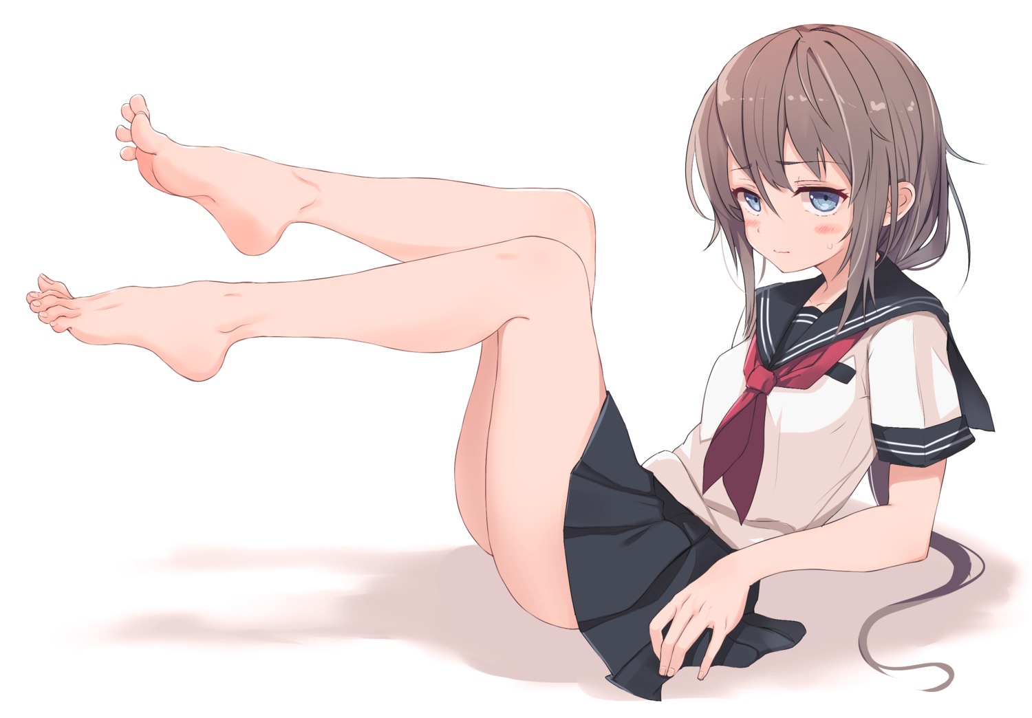 feet, kahlua_(artist), seifuku, skirt_lift