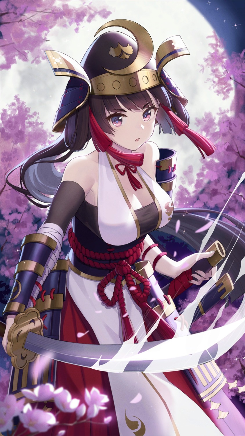 armor, cleavage, girl_cafe_gun, girl_cafe_gun_ii, japanese_clothes, sword, tagme, yui_(girl_cafe_gun)