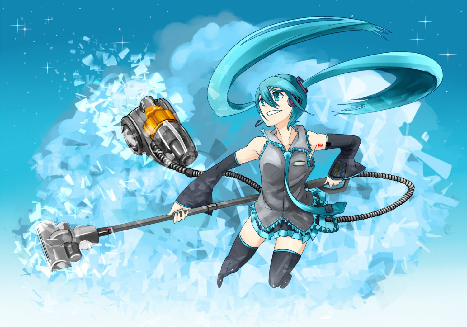 hatsune_miku, kawazu, thighhighs, vocaloid
