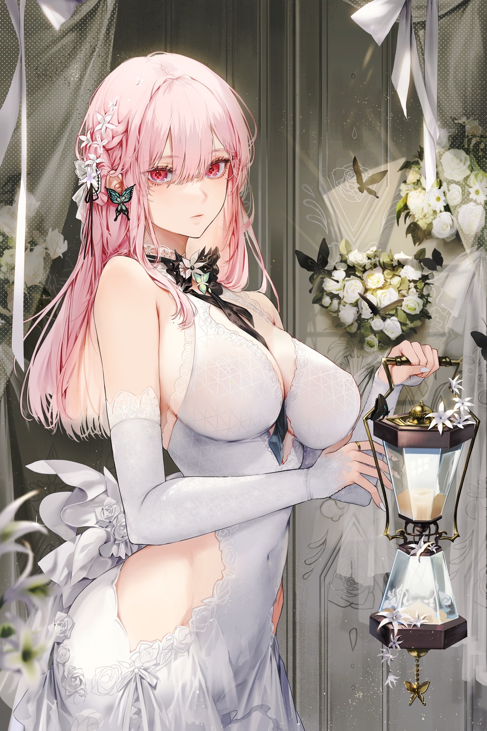 cleavage, dress, kim_eb, no_bra, wedding_dress