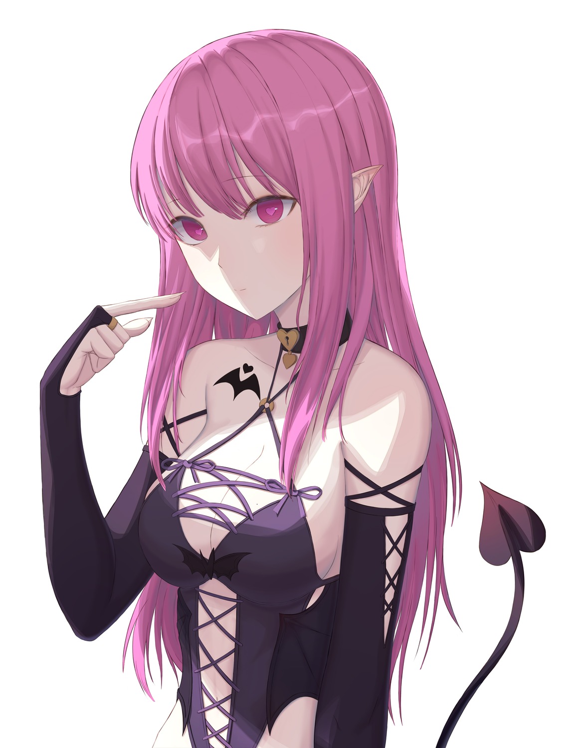 blue_cat, cleavage, leotard, lingerie, no_bra, pointy_ears, tail, tattoo