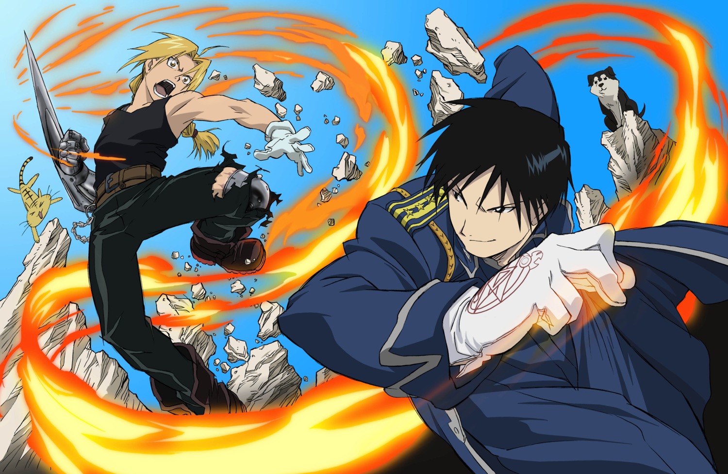 black_hayate, edward_elric, fullmetal_alchemist, male, roy_mustang