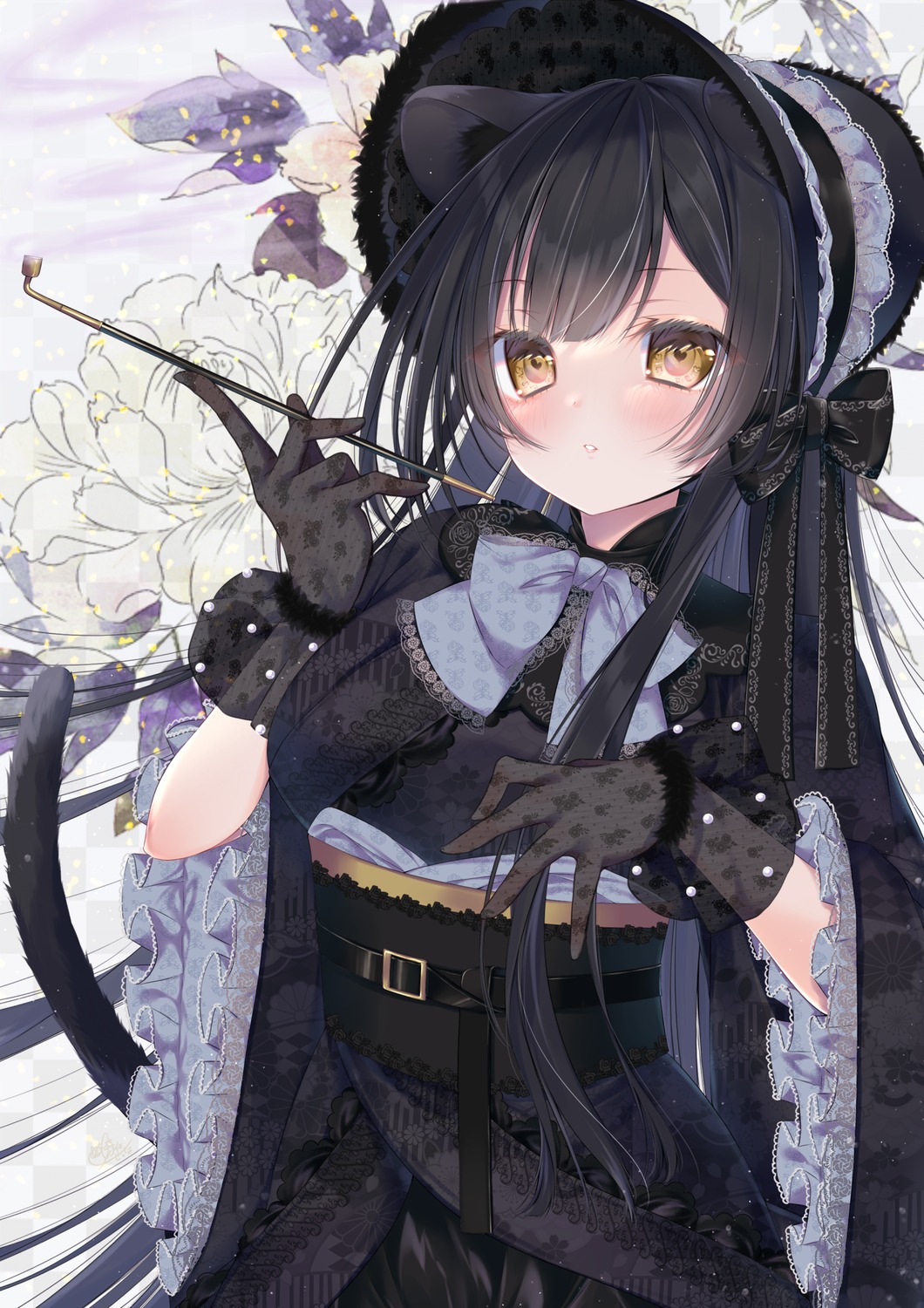 animal_ears, dress, lolita_fashion, nekomimi, tail, tokitou_setsuna, wa_lolita