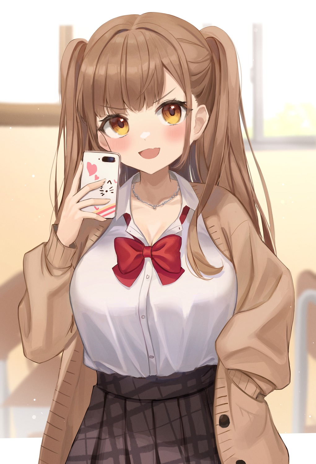 cleavage, kyo_(maae00), seifuku, sweater
