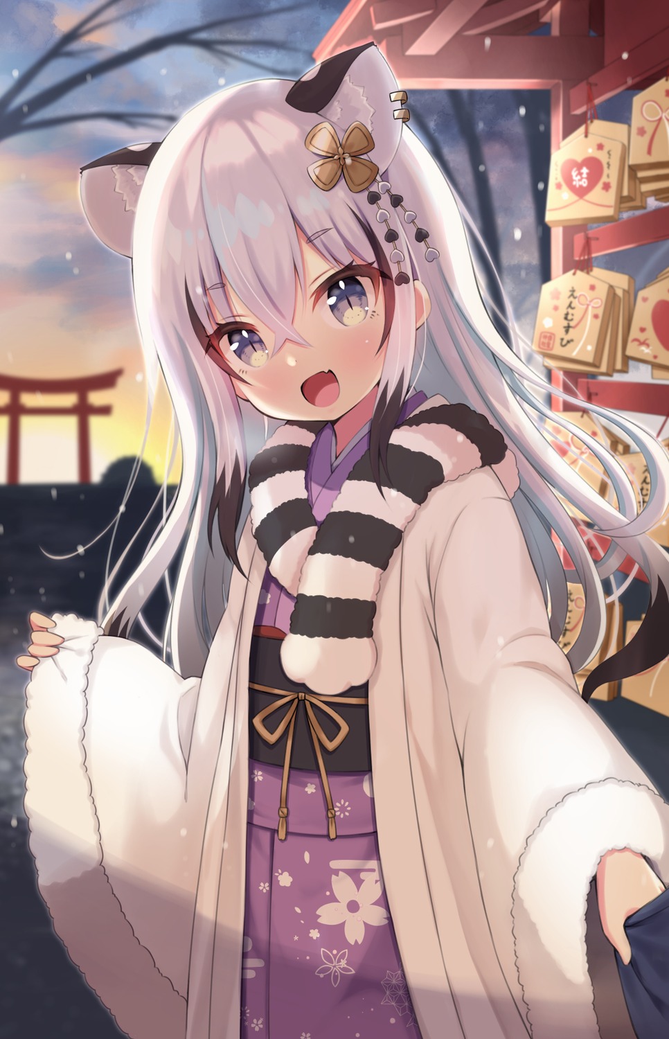 animal_ears, kimono, siragagaga, tail