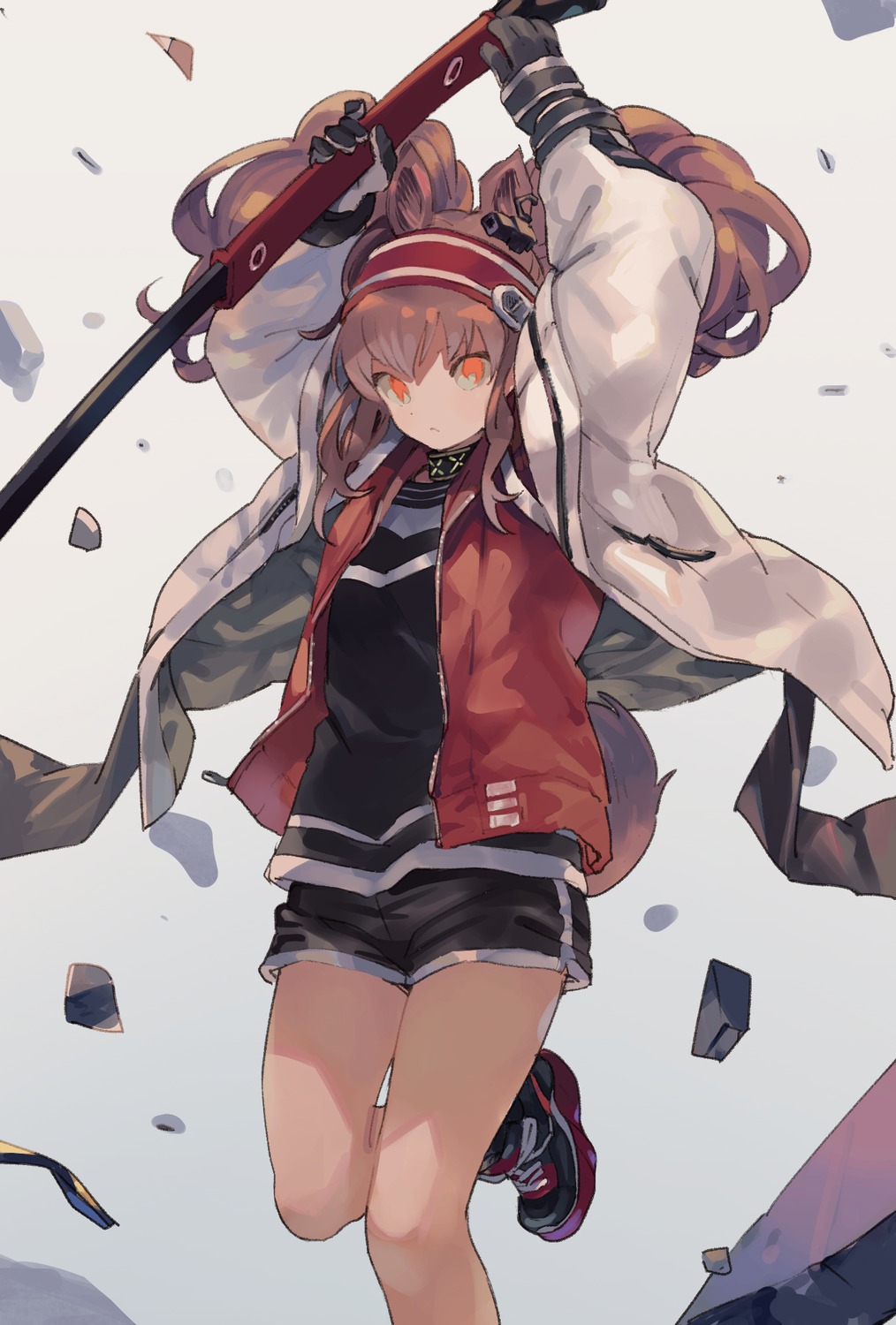 angelina_(arknights), animal_ears, arknights, tail, urayamashiro, weapon