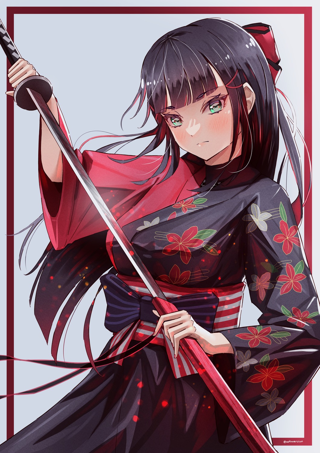 japanese_clothes, kurosawa_dia, love_live!_(series), love_live!_sunshine!!, notinversion, sword