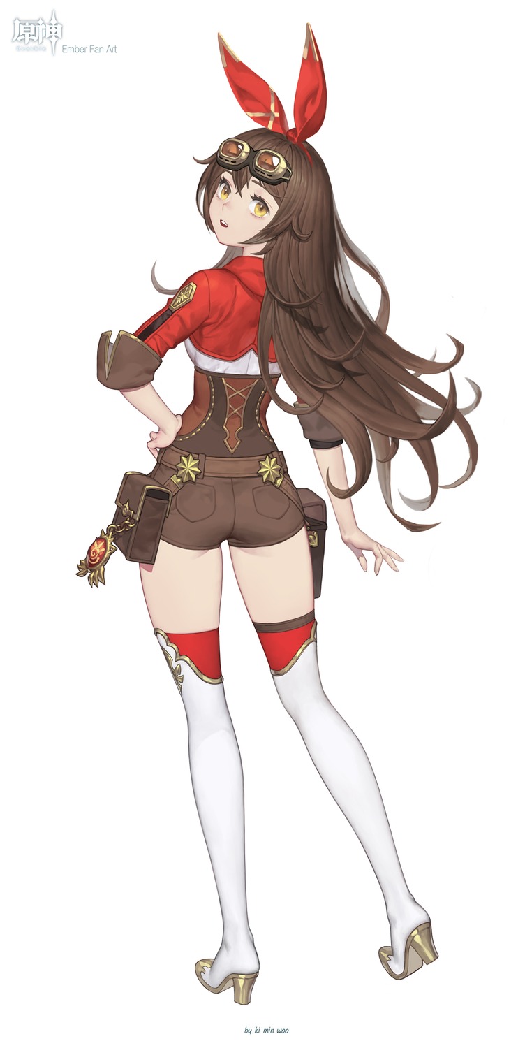 amber_(genshin_impact), ass, genshin_impact, heels, ki_min-woo, thighhighs