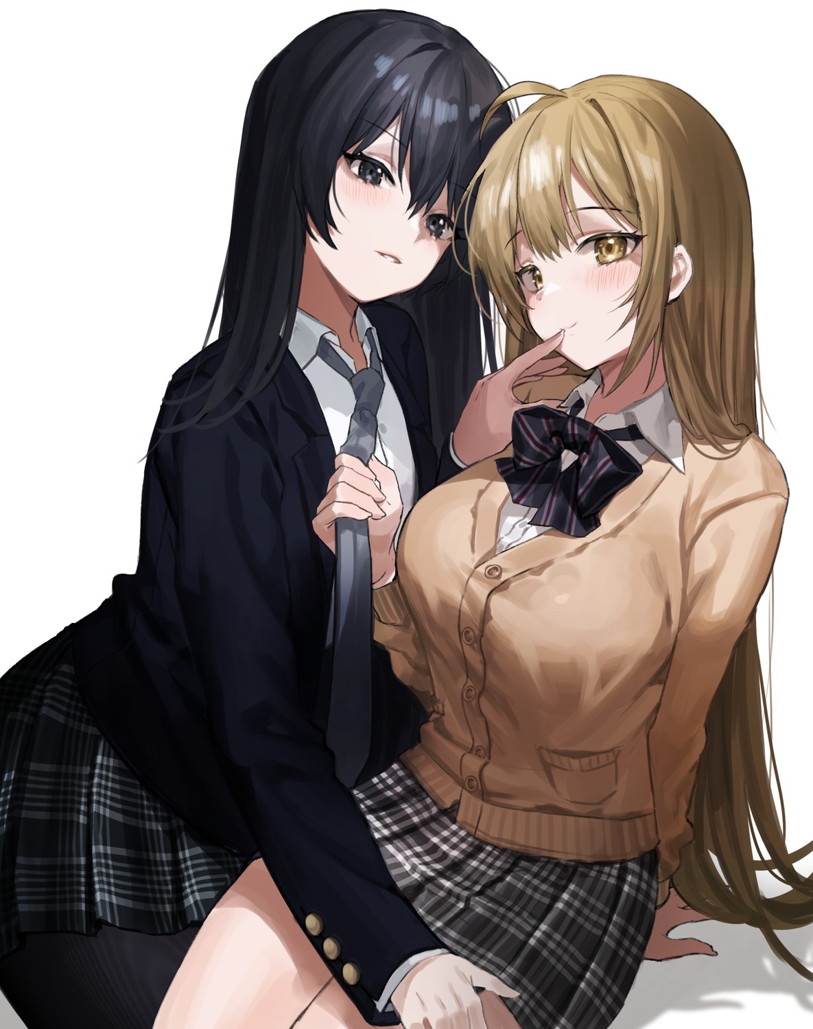 chungu, pantyhose, seifuku, sweater, yuri