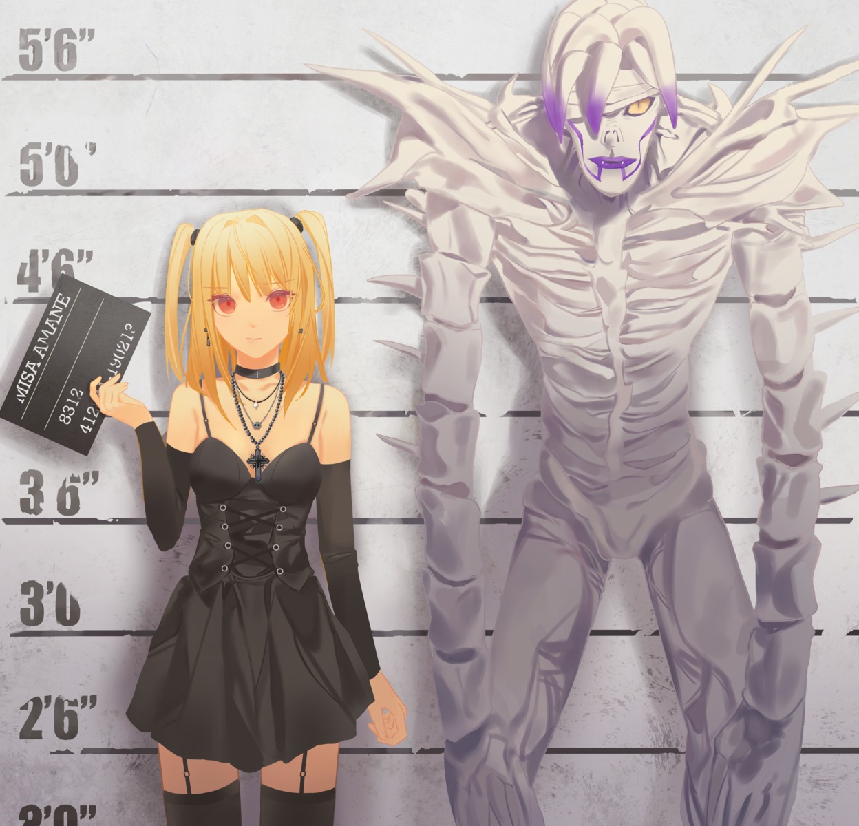 amane_misa, death_note, dress, rem, stockings, thighhighs