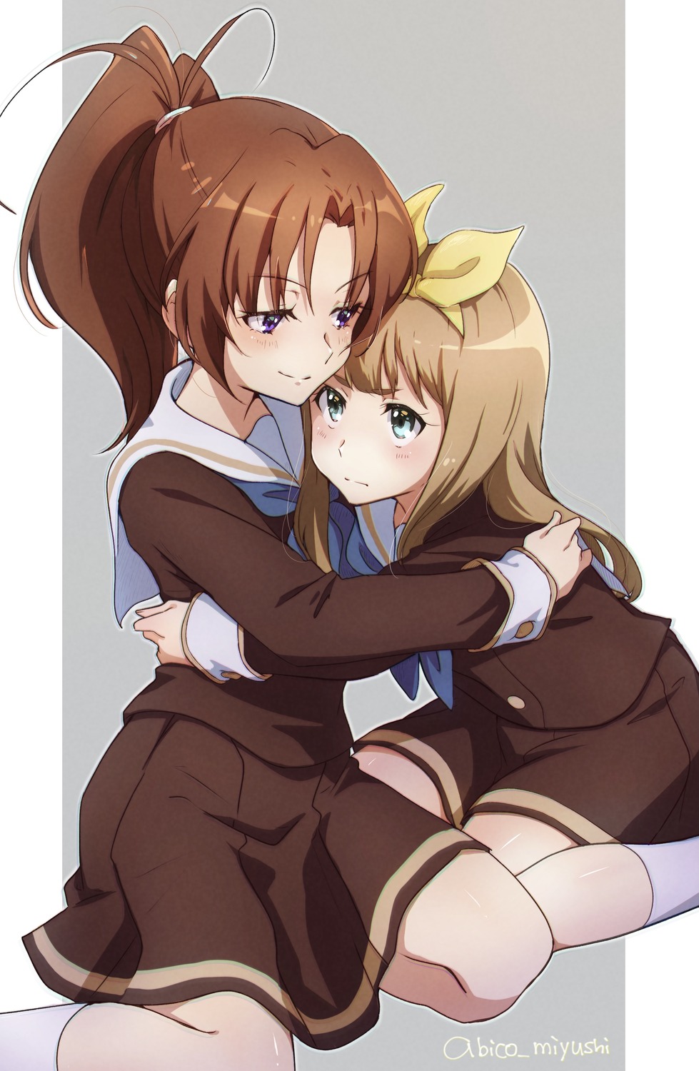 abicomiyushi, hibike!_euphonium, nakagawa_natsuki, seifuku, yoshikawa_yuuko, yuri