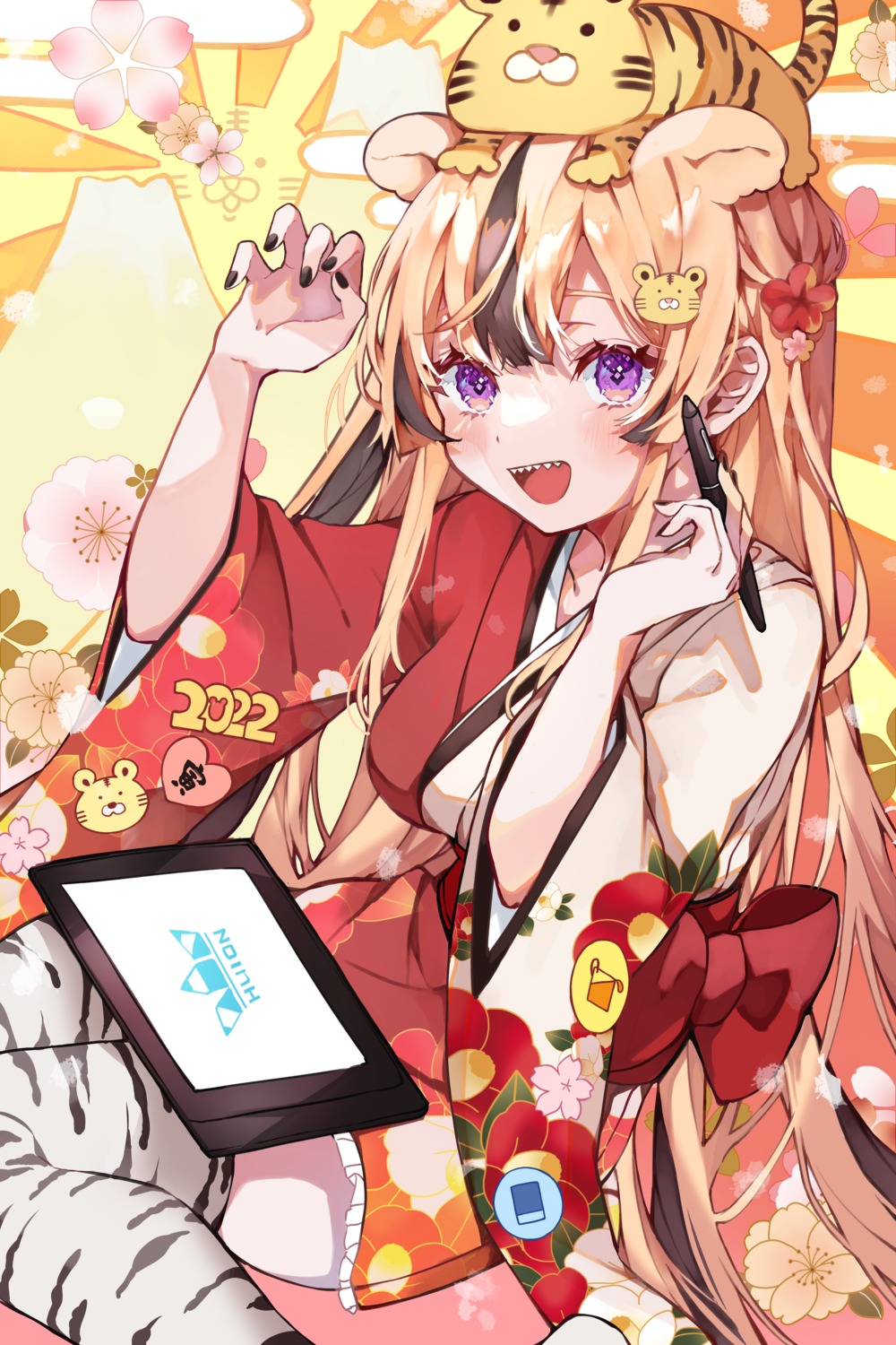 animal_ears, kimono, kuramiko, thighhighs