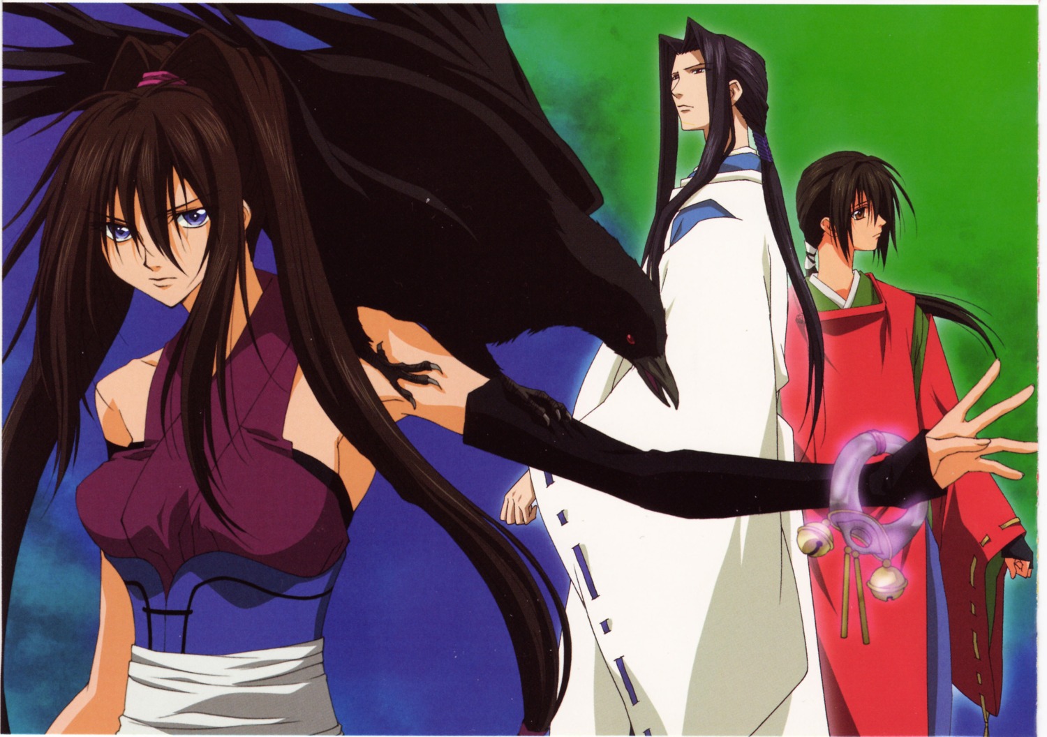 abe_no_masahiro, abe_no_seimei, binding_discoloration, cropme, japanese_clothes, kazane, kimono, ninja, screening, shounen_onmyouji, tagashira_shinobu