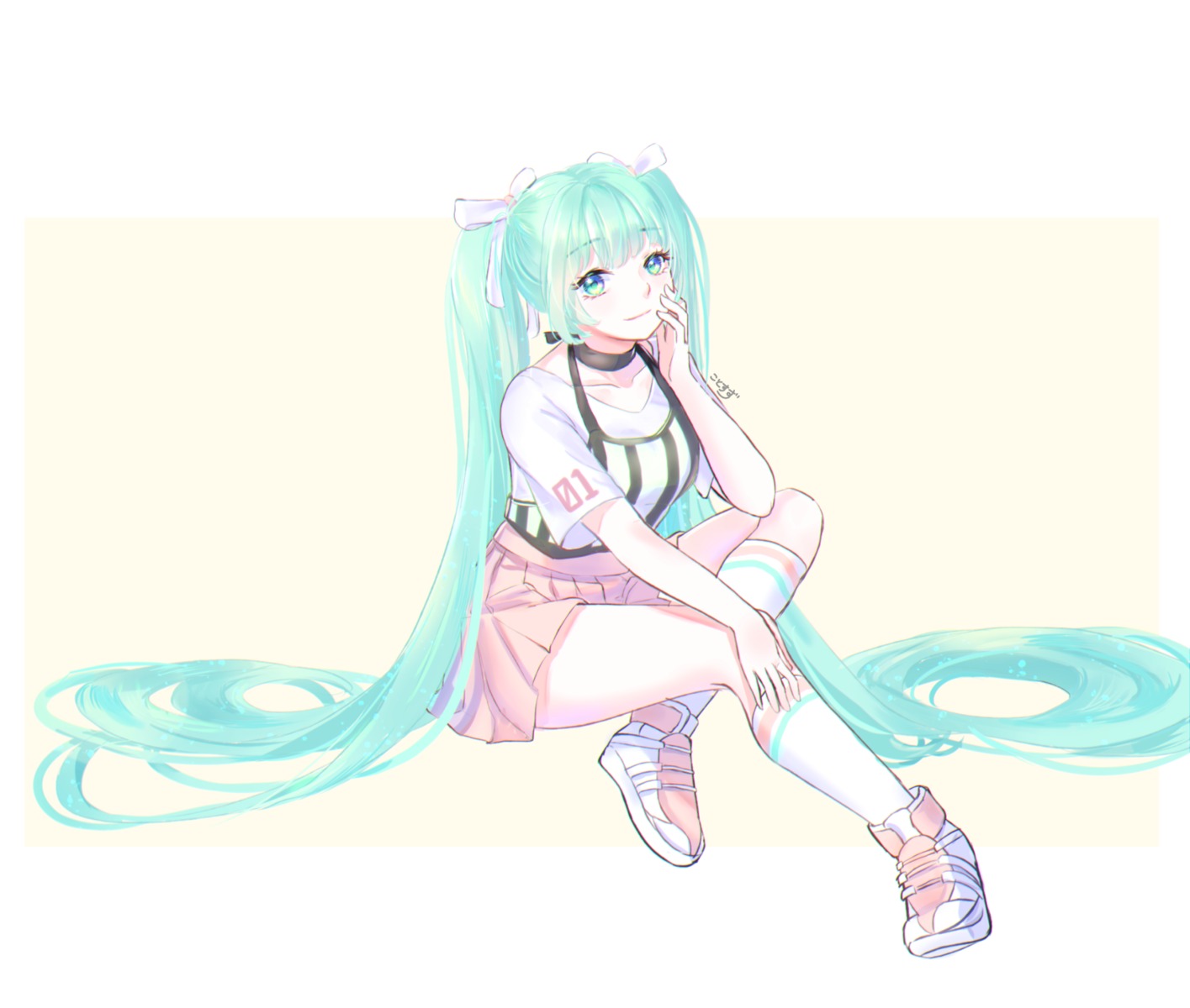 hatsune_miku, kotosuzu, skirt_lift, vocaloid