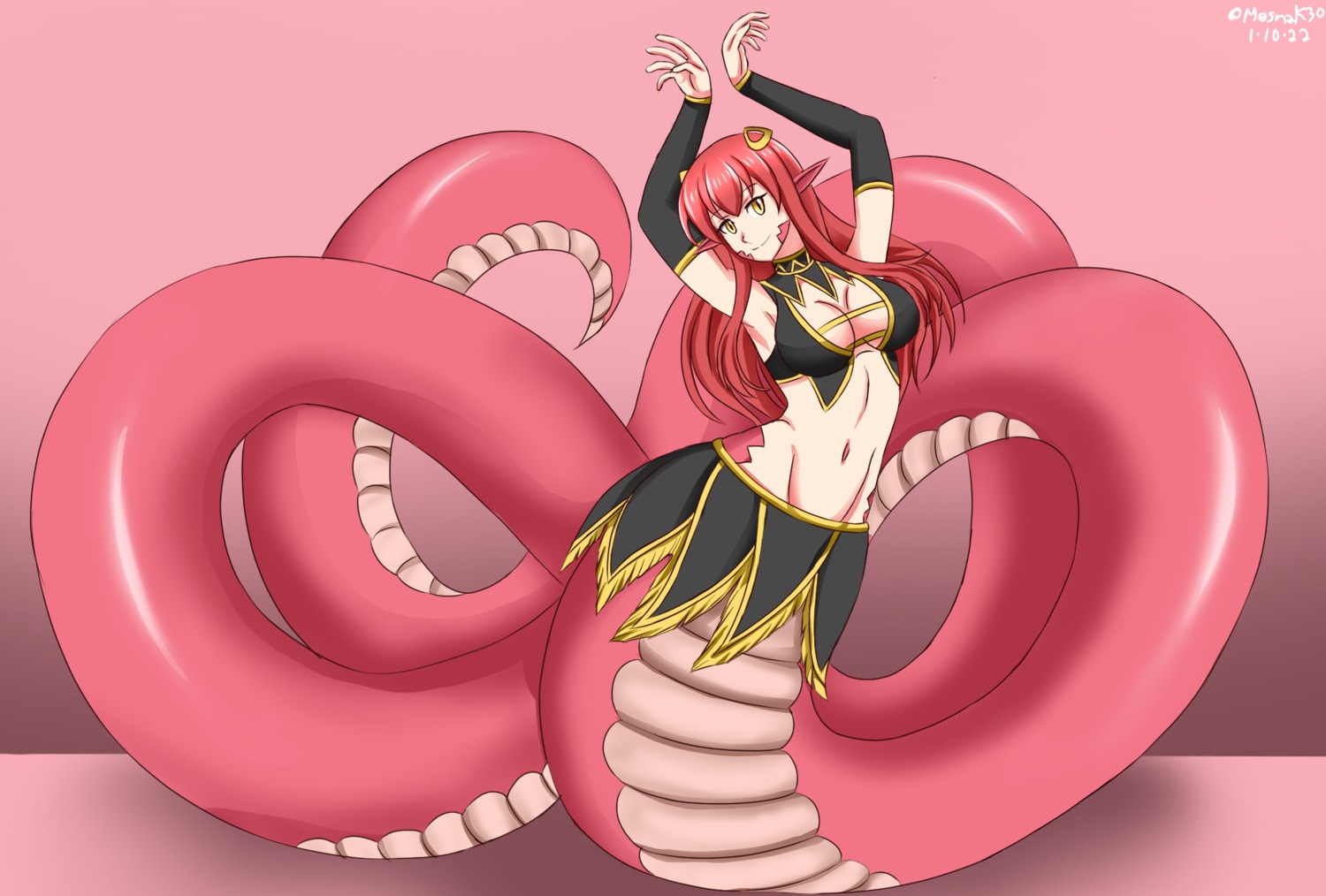 masnak30, miia_(monster_musume), monster_girl, monster_musume_no_iru_nichijou, no_bra, pointy_ears, tail