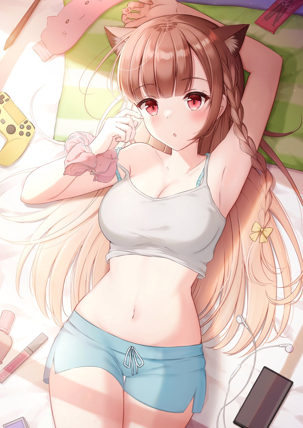 animal_ears, bra, cleavage, nekomimi, yukiunag1