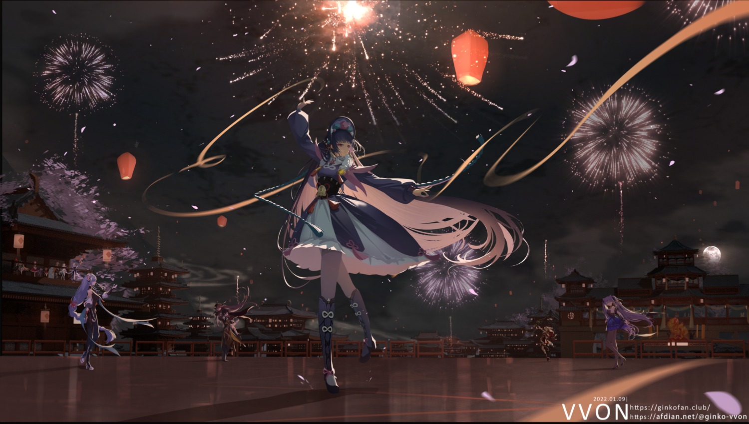 aether, asian_clothes, bodysuit, diluc, dress, genshin_impact, heels, hu_tao