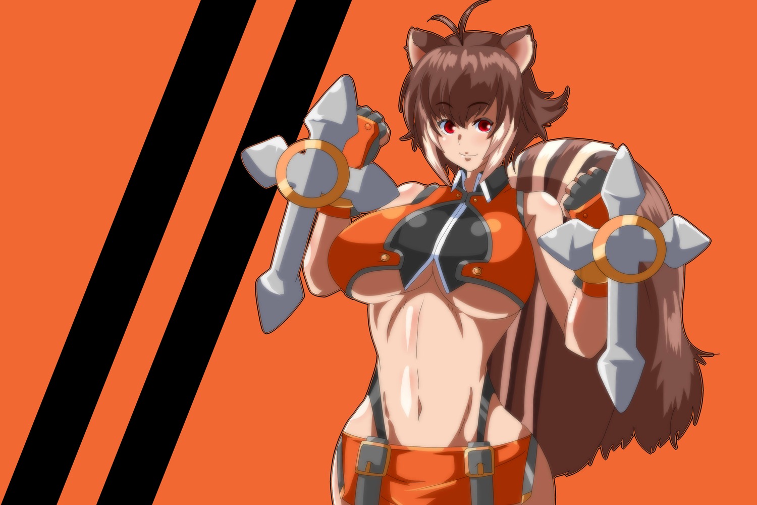 animal_ears, blazblue, blazblue:_calamity_trigger, blazblue:_chronophantasma, blazblue:_continuum_shift, makoto_nanaya, no_bra, tagme