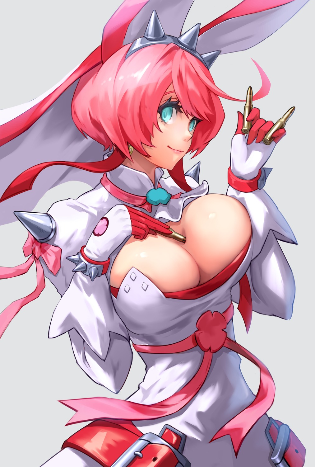 animal_ears, bunny_ears, dress, elphelt_valentine, guilty_gear, no_bra, tagme