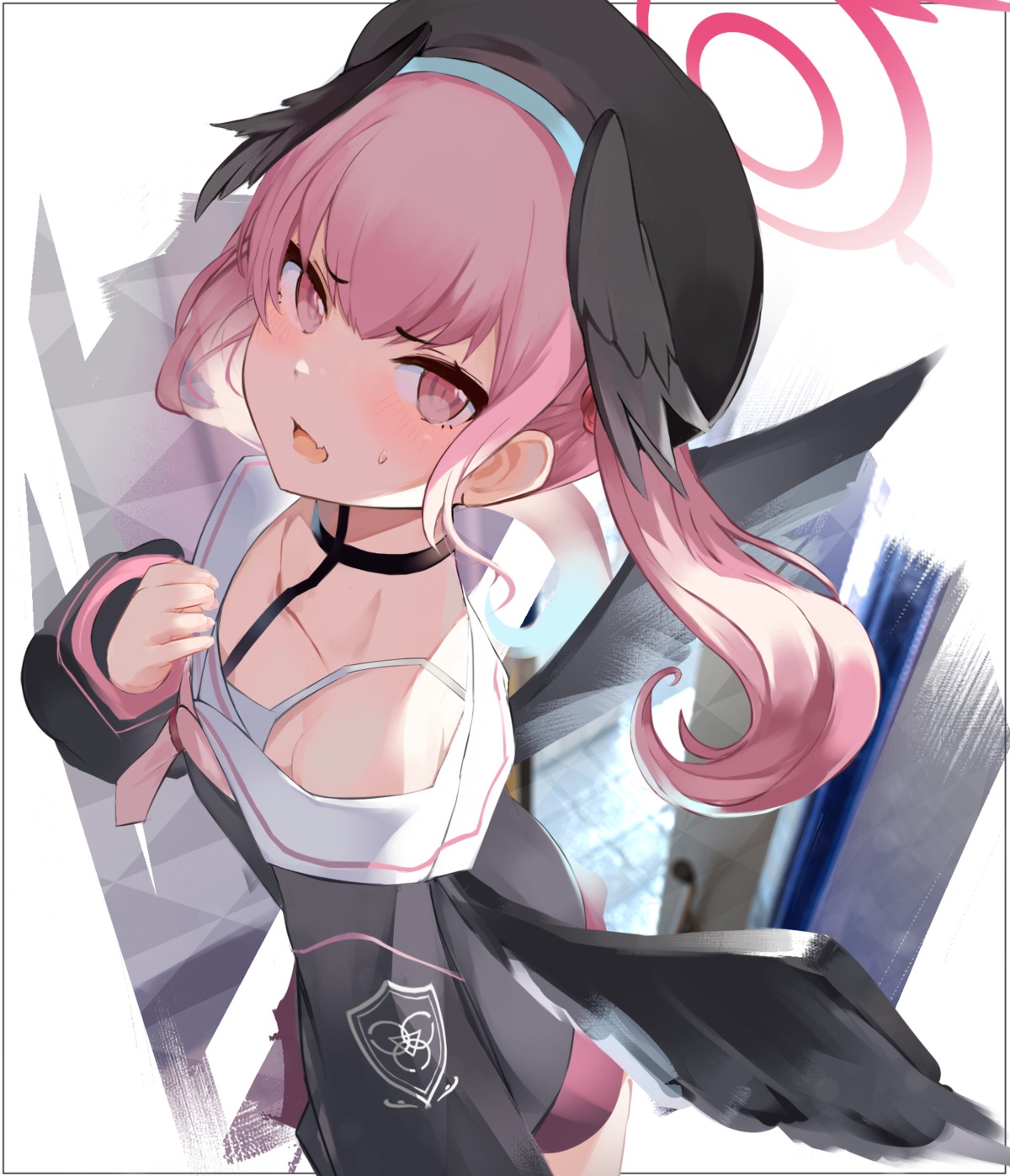 blue_archive, darudana, halo, seifuku, shimoe_koharu, wings