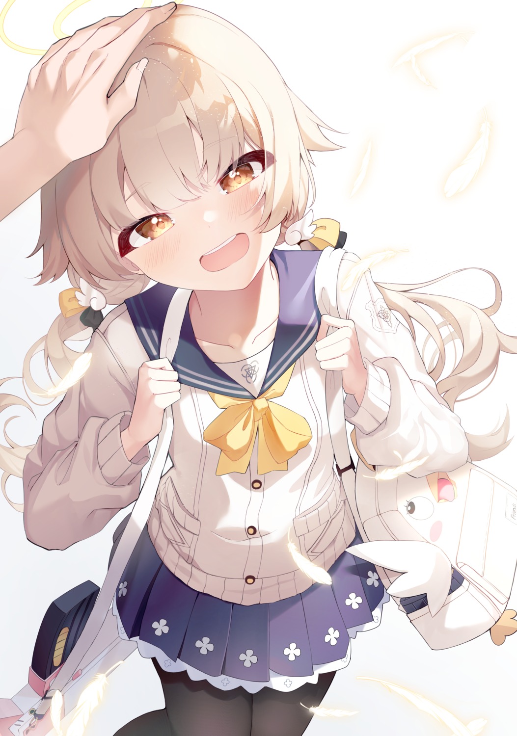 ajitani_hifumi, blue_archive, gun, halo, minojko112, pantyhose, seifuku, sweater