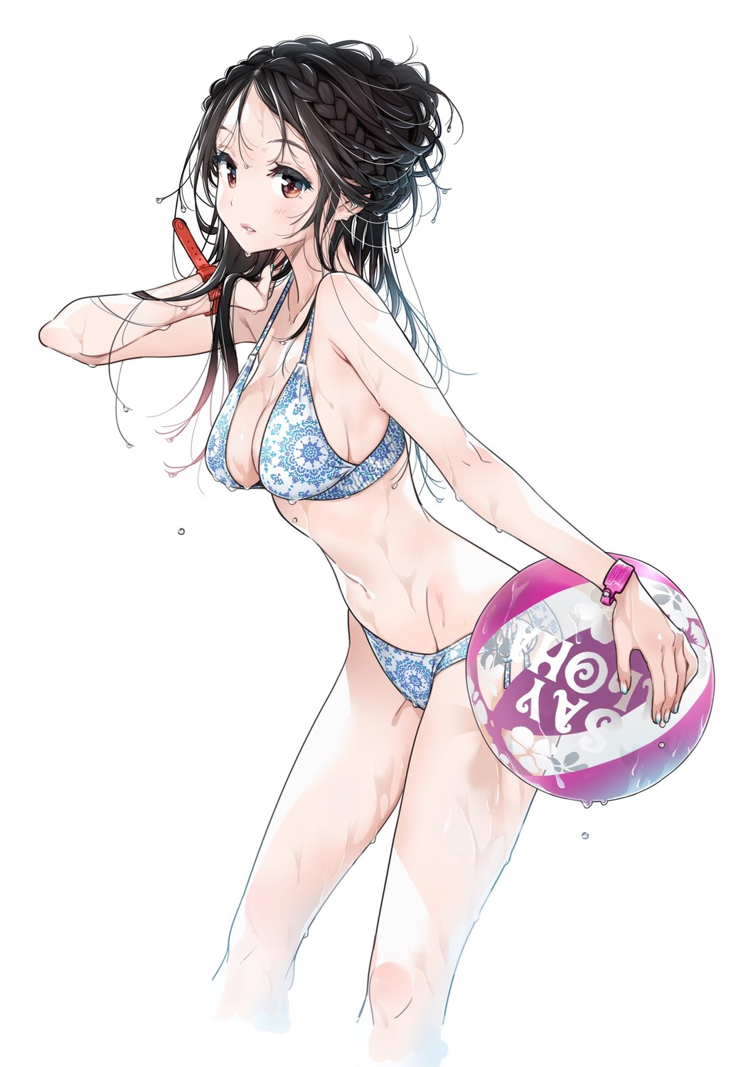 bikini, cleavage, ichinose_chizuru, kanojo_okarishimasu, miyajima_reiji, swimsuits, wet