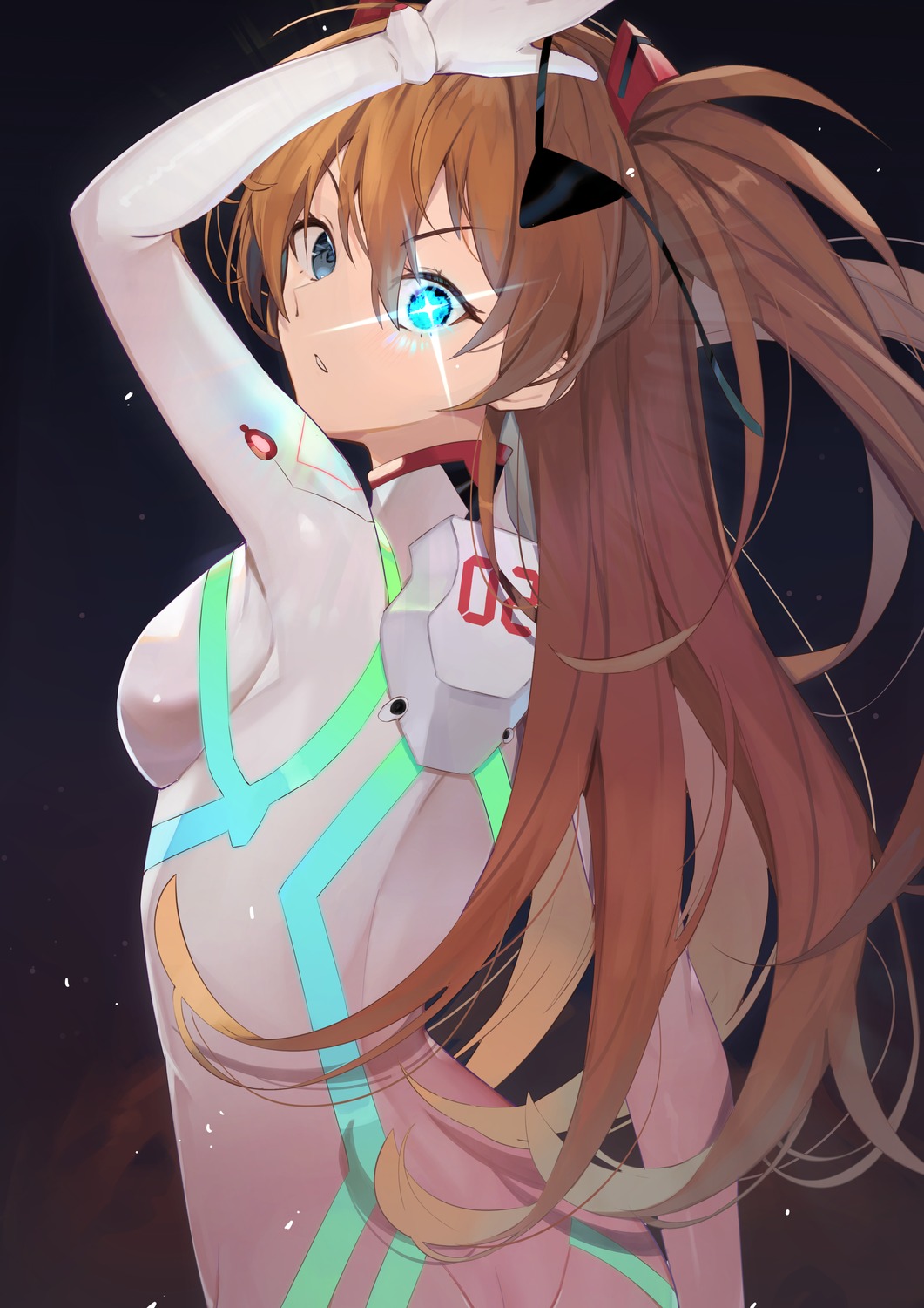 bodysuit, eyepatch, kuroshiro_kanae, neon_genesis_evangelion, souryuu_asuka_langley