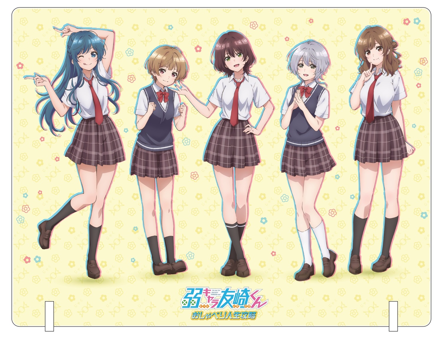 hinami_aoi, izumi_yuzu, jaku-chara_tomozaki-kun, kikuchi_fuuka, nanami_minami, natsubayashi_hanabi, seifuku, sweater, tagme