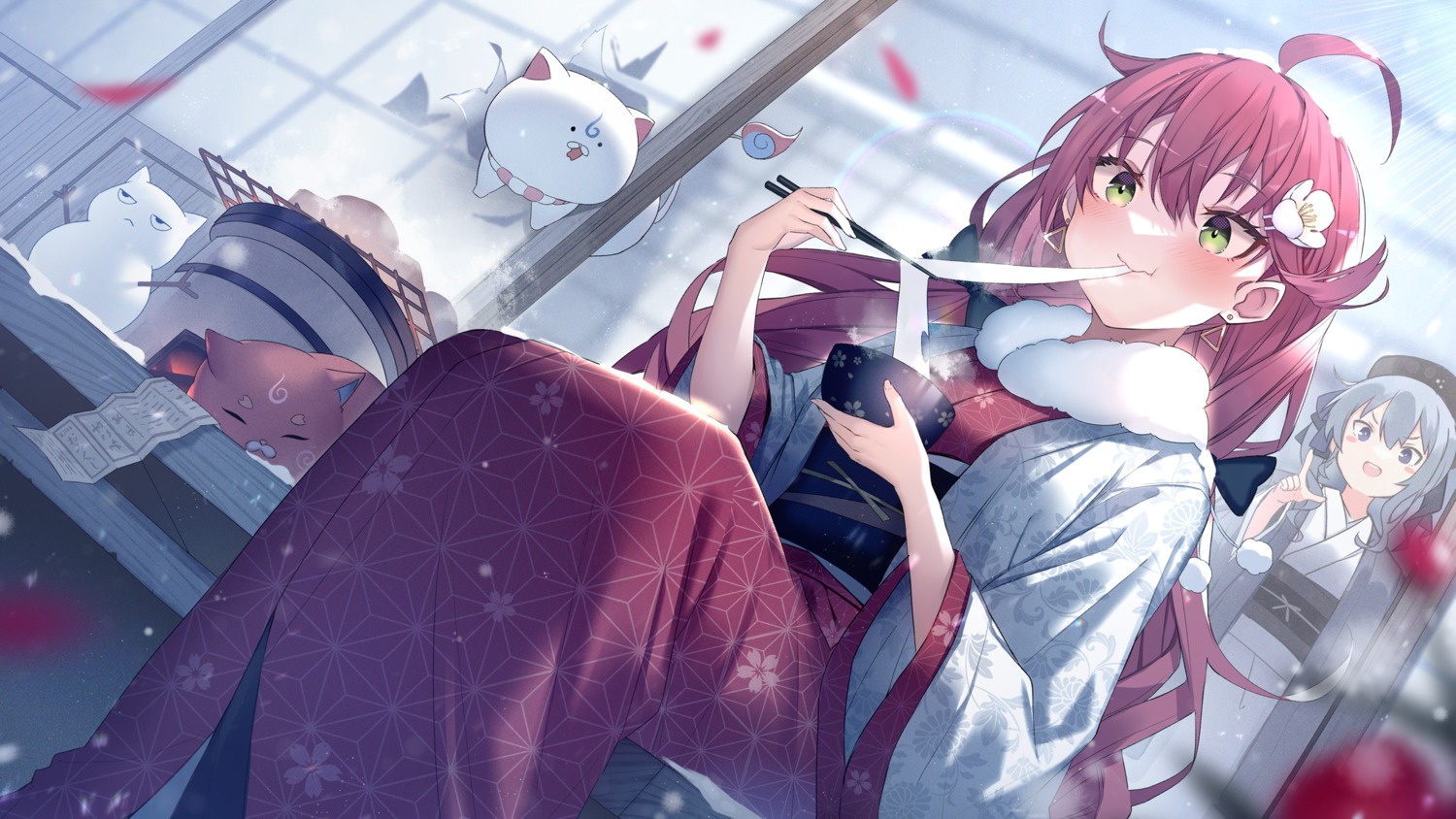 hololive, hoshimachi_suisei, ishihara_(kuniyoshi), kimono, sakura_miko