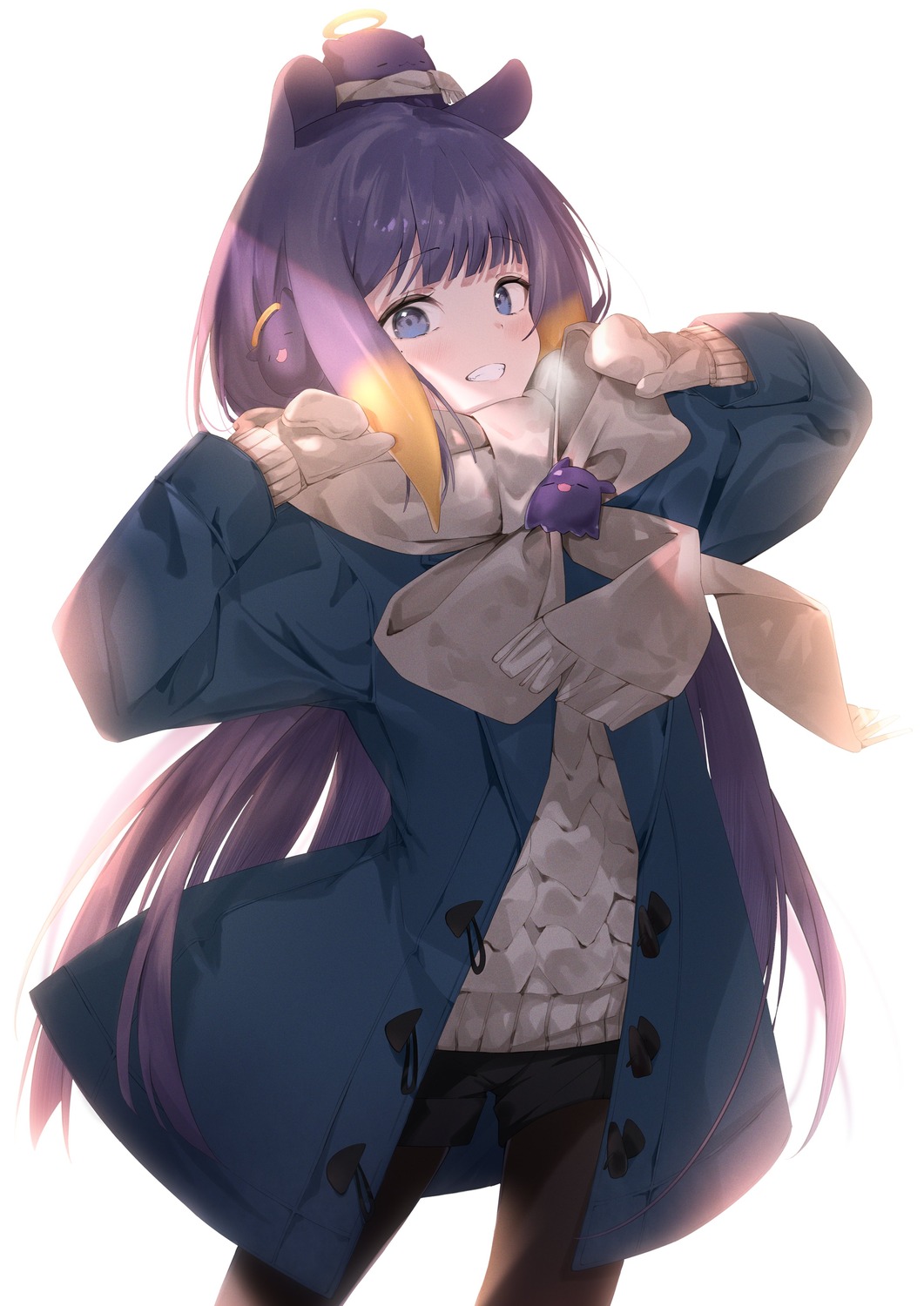 animal_ears, hololive, hololive_english, ninomae_ina'nis, pantyhose, pola_(1021), sweater