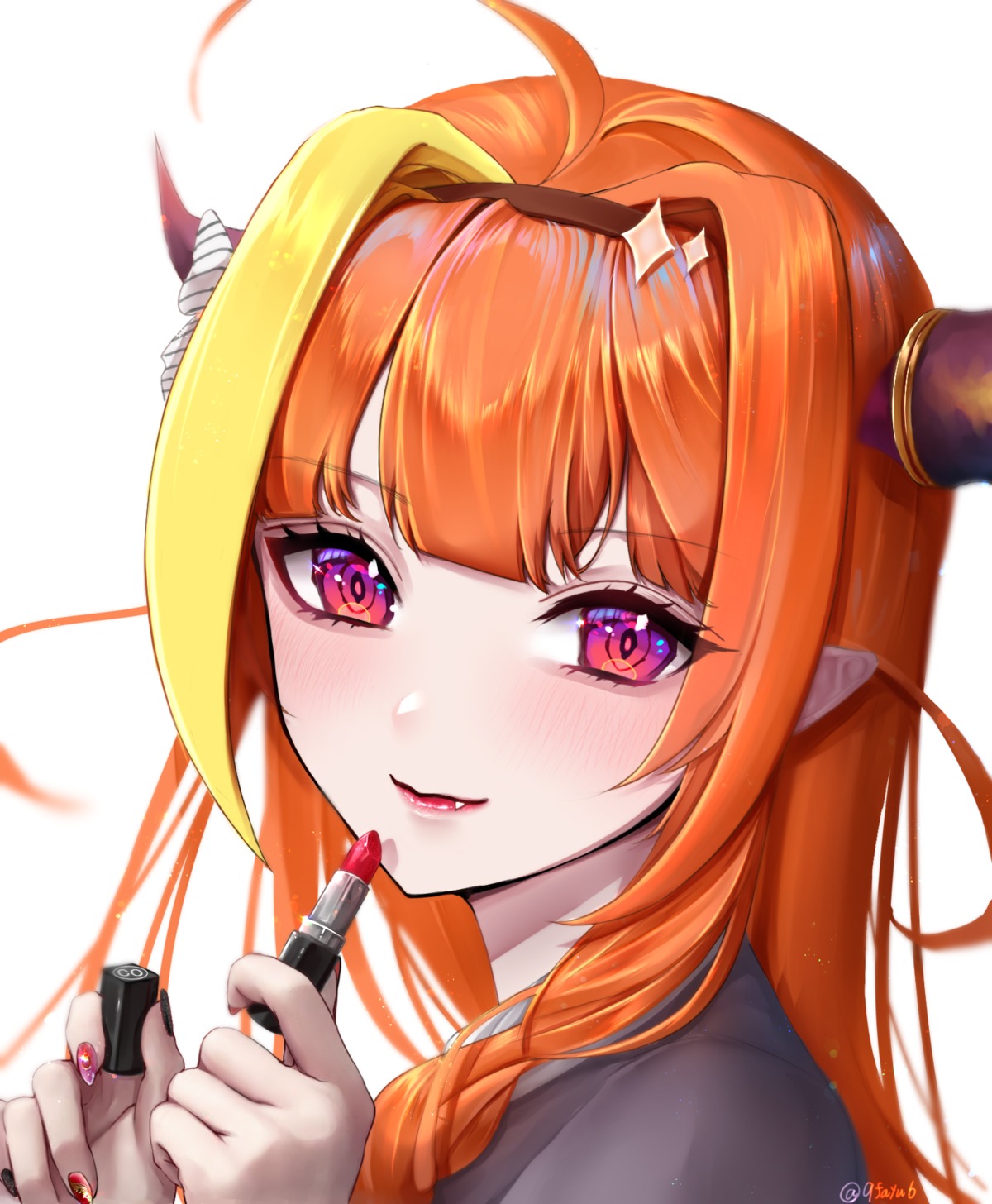 fayutea, hololive, horns, kiryuu_coco, pointy_ears