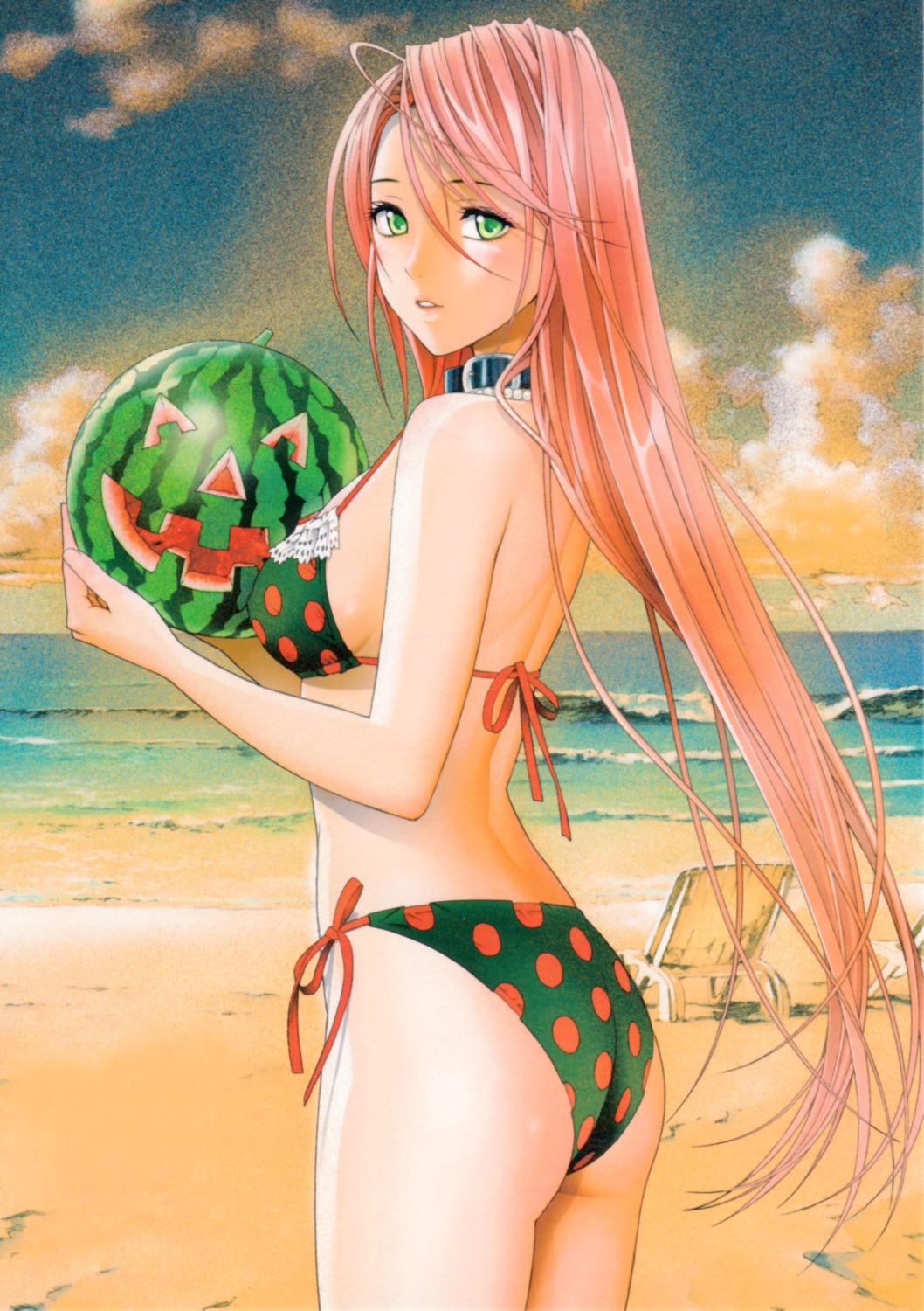 akashiya_moka, bikini, ikeda_akihisa, rosario_to_vampire, swimsuits